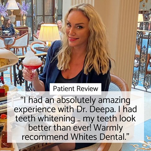 Enlighten whitening London - patient testimonial for enlighten whitening with Dr Deepa